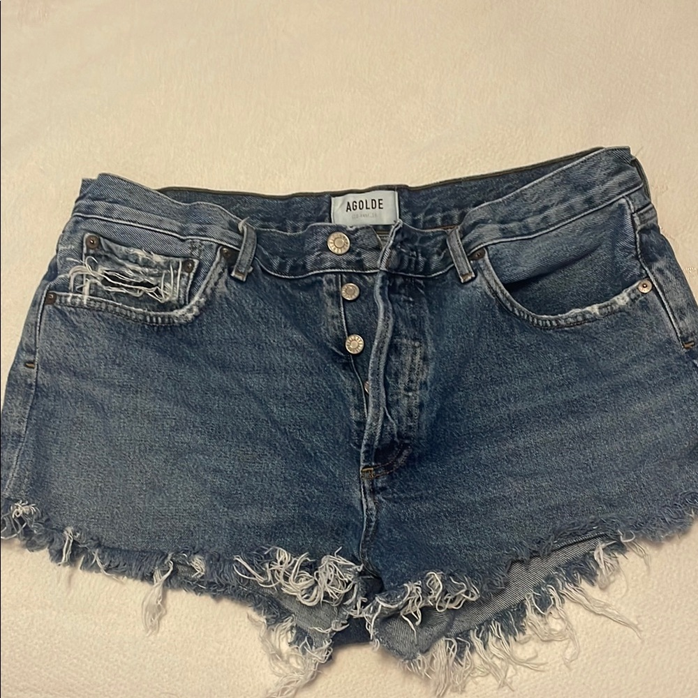 AGOLDE Women's Blue Denim Shorts